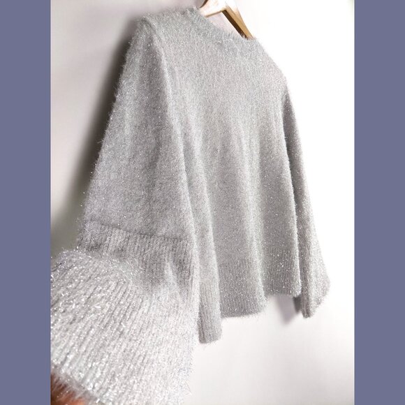 DKNY Jeans Womens Sweater Size S M Gray Crew Neck Pullover Christmas New Year - Picture 5 of 8